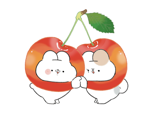 【おにゃんこにょんこ】ステッカー - さくらんぼ